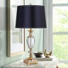 Vienna Full Spectrum European Style Table Lamp 28.75" Tall Brass Faceted Clear Crystal Urn Navy Blue Hardback Drum Shade Living Room Bedroom - 2 of 4