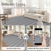 Acekool 5x7 Braided Print Machine Washable Area Rug, Non-Slip Low Pile Accent Carpet, Soft Textured Throw for Living Room Bedroom, Grey - 4 of 4
