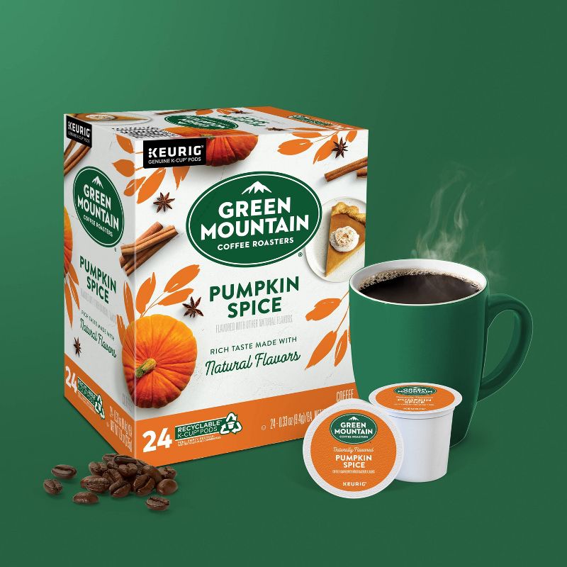 24ct Green Mountain Coffee Pumpkin Spice Keurig K-Cup Coffee Pods Flavored Coffee Light Roast, 6 of 14