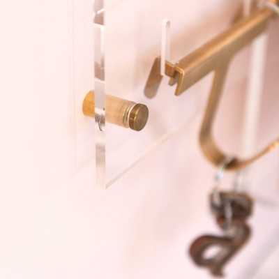 24" x 24" Clear Acrylic Monthly Wall Planner with Gold Hardware