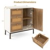 Costway Rattan Buffet Sideboard with 3 Drawers & 1 Door Sturdy Metal Legs Storage Cabinet - 3 of 4