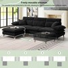 Whisen Modern L-shaped Convertible Sectional Sofa, Cloud Chenille Tufted Couch Set with Adjustable Legs and Movable Ottoman - image 3 of 4