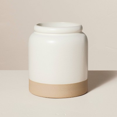 Vintage Home Utensil Holder, Ceramic, Cream