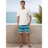 INSPIRE CHIC Men's Summer Beach Casual Color Block Striped Drawstring Board Shorts - 3 of 4