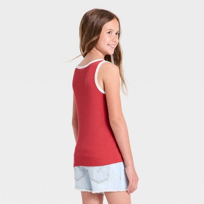 Детские Cat & Jack Girls' 'USA' Graphic Tank Top - Cat & Jack™ Red M — фото 2