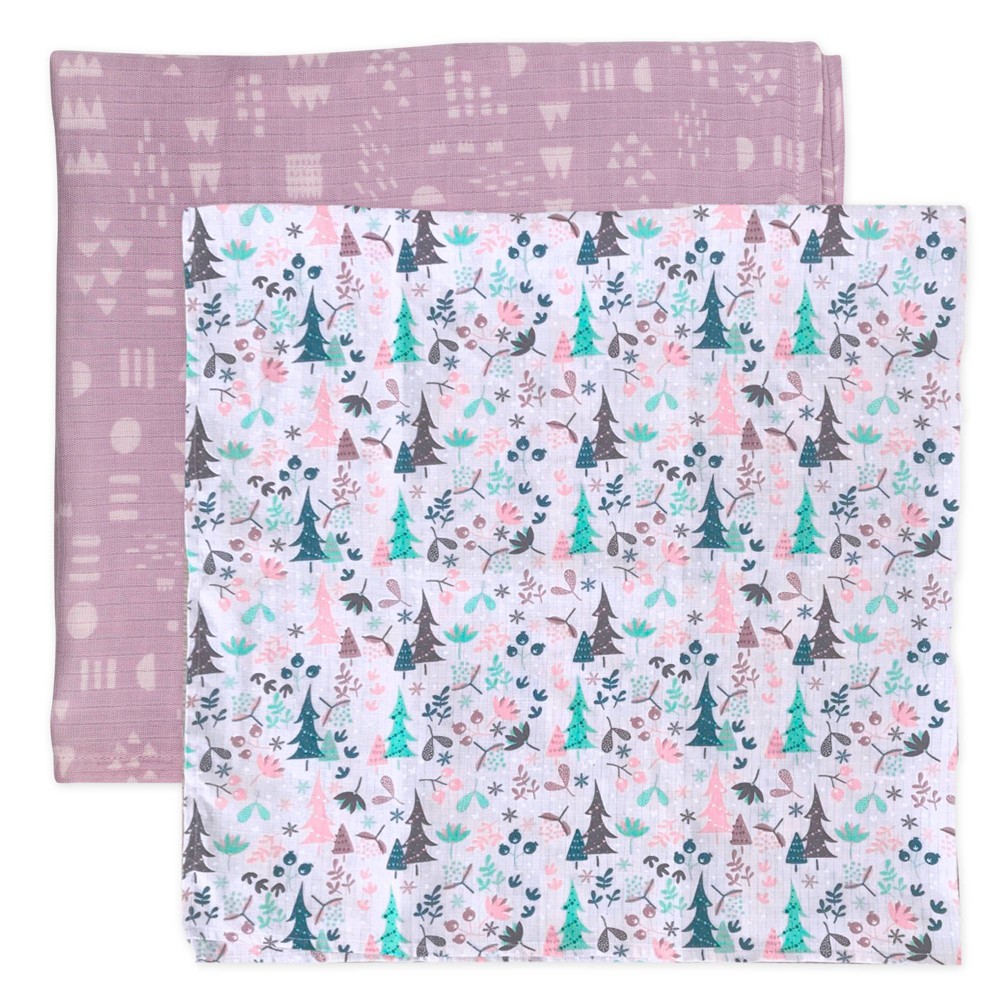 Photos - Children's Bed Linen Honest Baby Organic Cotton Muslin Swaddle Blankets - Enchanted Forest 2pk