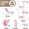 NAYSAYE Set of 5 Wall Mounted Cat Furniture, Wooden Climber Includes House, Bridge, Tree, Steps, and Scratcher for Cat Family, Pink, 14.2"*8.7"*14.2" - 3 of 4