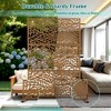 TOAOTBNBO Metal Privacy Screen with Stand, Decorative Privacy Fence Panels with Leaf Pattern, Outdoor Privacy Screen for Garden, Brown - 4 of 4
