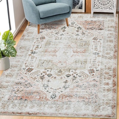 Vintage Rug Soft Oriental Floral Printed Carpet Washable Rug Living Room Bedroom Rug