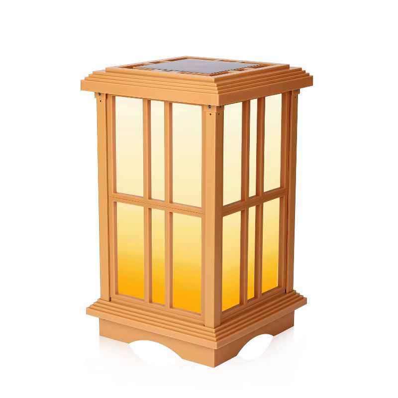15.6&#34; Solar Zen LED Outdoor Lantern White/Amber Light - Techko Maid, 3 of 4
