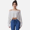 Anna-Kaci Active Women's Cropped Long Sleeve Pullover with Wide Boat Neck - 2 of 4