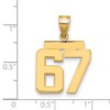 Black Bow Jewelry 14k Yellow Gold, Athletic Collection Medium Polished Number 67 Pendant - 2 of 3