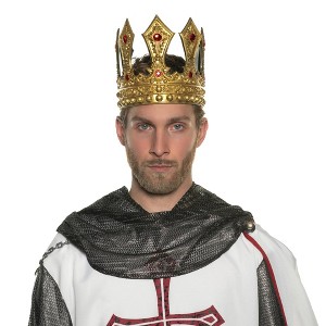 Underwraps King's Gold Adjustable Foam Crown Adult Costume Accessory - 1 of 4