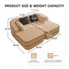 VASIP 77" Teddy Fabric Sofa ,High Density Sponge Boneless Sofa Design with Double Chaises,Sleeper Couch for Living Room,No Assembly,White - 2 of 4