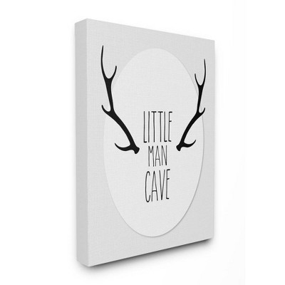 16"x1.5"x20" Little Man Cave Antlers Stretched Canvas Wall Art - Stupell Industries