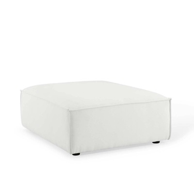 White Velvet 4-Piece Sectional Sofa with Ottoman