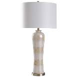 Ceramic Table Lamp with Metal Base and Drum Shade Cream - StyleCraft