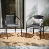 Emma and Oliver 2 Pack Rattan Indoor-Outdoor Restaurant Stack Chair with Curved Back - 2 of 4