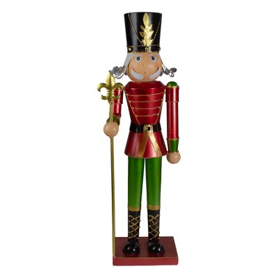 Northlight 23.75" Red and Green Metal Nutcracker Soldier Christmas Decoration