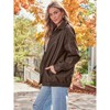 Women's Oversized Leather Jackets Plus Size Faux Suede Jackets Fall Fashion Motorcycle Bomber Coats Long Sleeve Winter Outfits - 3 of 4