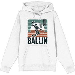 Ballin Slam Dunk Adult Long Sleeve Hoodie - 1 of 2
