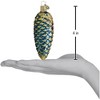 Old World Christmas Glass Blown Ornament, Shimmering Pine Cone Blue - 2 of 3