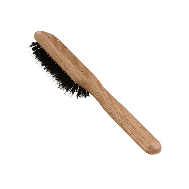 Bass Brushes - Men's Hair Brush with 100% Pure Bass Premium Natural Boar Bristle + Nylon Pin Natural Wood Handle 7 Row Cushion Style Oak Wood, 4 of 6