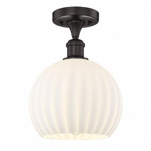 White Venetian - 1 Light Semi-Flush Mount In Modern Style-11.88 Inches Tall and 10 Inches Wide - 1 of 1