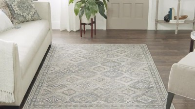 Nicole Curtis Ivory Latte Cotton Chenille Rectangular Area Rug