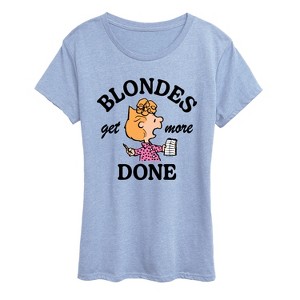 Women's - Peanuts - Blondes Get More Done Short Sleeve Graphic T-Shirt - 1 of 4