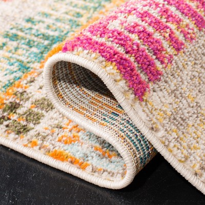 Ivory Multicolor Abstract Distressed 8' x 10' Area Rug