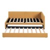 NicBex Twin Size Linen Fabric Daybed Modern Wooden Bed Frame with Trundle for Bedroom, Living Room, No Box Spring Required, Space Saving - 3 of 4