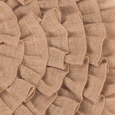 Natural Jute Ruffled Christmas Tree Skirt with Button Closure, 84"