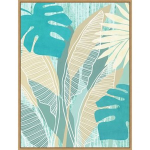 Amanti Art Aqua Tropical I by Flora Kouta Framed Canvas Wall Art - 1 of 4