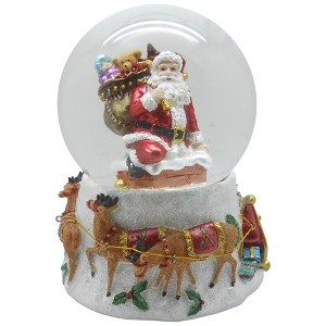 Northlight 6.75" Santa Going Down the Chimney Musical Christmas Snow Globe - 1 of 2