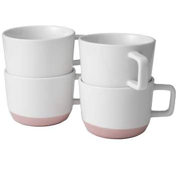 Libbey Austin 17.5-ounce Large Porcelain Coffee Mug, Set of 4, Himalayan Salt Pink