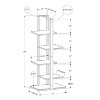 Monarch Specialties Bookshelf Bookcase Etagere 5 Tier 60InchH Office Bedroom Metal Laminate Brown Black Contemporary Modern - 4 of 4