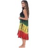 Riviera Sun Womens Tie Dye Summer Dress - Beach Cover Up with Embroidery - Rasta Color Dresses for Women  - Red Green Yellow Black - 2 of 3