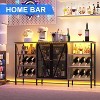 GAOMON Farmhouse Wine Bar Cabinet with Wine Rack and Glass Holder, Rustic Coffee Bar with Led Light - 4 of 4