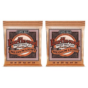 Ernie Ball 2146 Earthwood Phosphor Bronze Medium-Light Acoustic Guitar Strings 2-Pack - 1 of 3