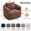Yukimo 28"H Swivel Round Upholstered Comfy Chair with One Soft Pillow, Teddy Fleece High-Resilience Sponge Single Sofa - 4 of 4