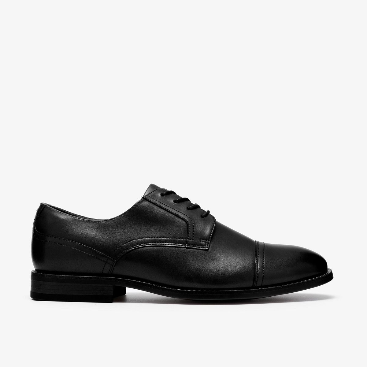 Clarks Mens Bowburn Cap Black Leather Dress Shoes