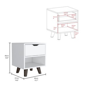 Vynxaria Crail Nightstand with Open Shelf & Drawer ¨C Stylish Storage Solution - 1 of 4