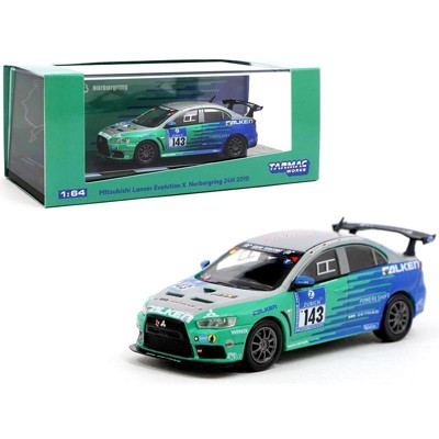 Mitsubishi Lancer Evolution X #143 Nurburgring 24H (2010) "Falken Tires" 1/64 Diecast Model Car by Tarmac Works