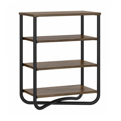 Shoe Rack Organizer with 4 Tier Storage and Tubular Metal Frame Brown/Black - The Urban Port