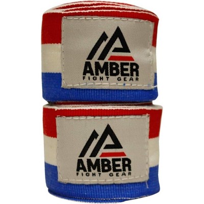 Amber Fight Gear Semi-Elastic 180" Professional Hand Wraps with Hook and Loop Closure for Boxing, Kickboxing, Muay Thai, MMA