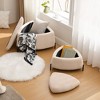 PAGED 2-Piece Upholstered Storage Ottoman Set Faux Fur Foot Stool with Reversible Lid and Metal Legs for Family Room, Bedroom - 3 of 4