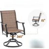 DSVIMOY Patio Dining Chairs, 2 Pieces Outdoor Dining Chairs Set, 360°Swivel Dining Chair for Patio, Brown, 23"*21.7"*40.2" - 3 of 4