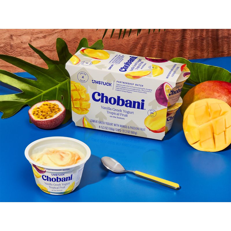 Chobani Unstuck Tropical Fruit on the Bottom Vanilla Greek Yogurt - 21.2oz/4ct, 6 of 8