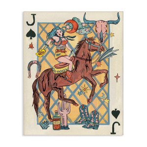 Stupell Industries Western Cowgirl Playing Card, 16" x 20" - 1 of 4